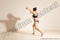 Underwear Martial art Woman White Moving poses Average long colored Dynamic poses Academic